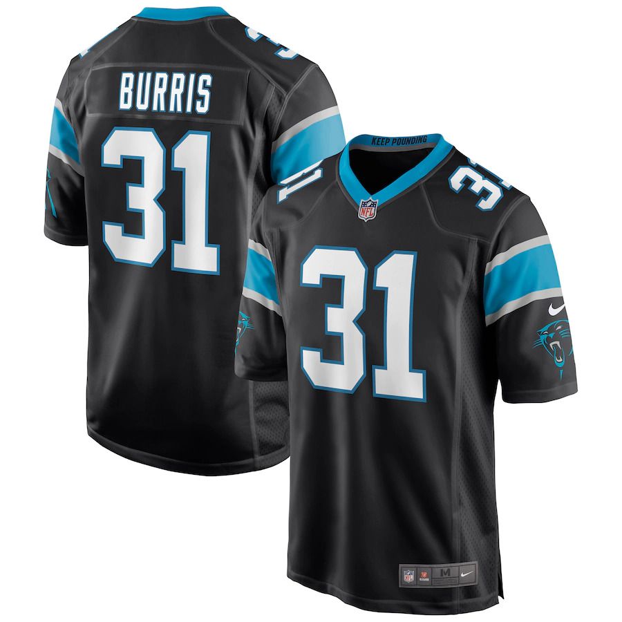 Men Carolina Panthers #31 Juston Burris Nike Black Game NFL Jersey->carolina panthers->NFL Jersey